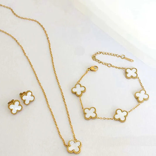 Classic White Clover Trio Set