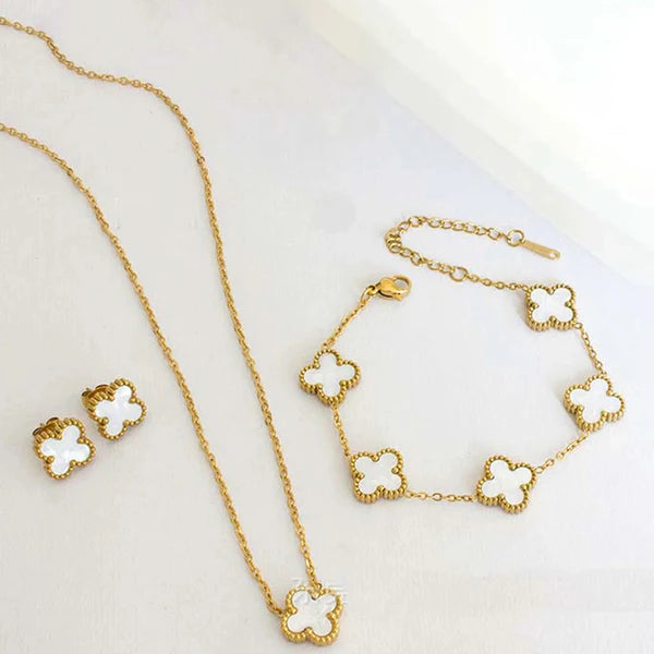 Classic White Clover Trio Set
