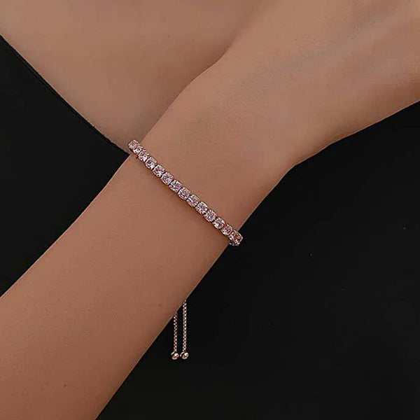 Rose Gold Sparkle Adjustable Tennis Bracelet