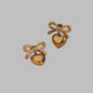 Bow & Heart Gold-Toned Drop Earrings