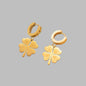 Lucky Clover Gold-Toned Hoop Earrings