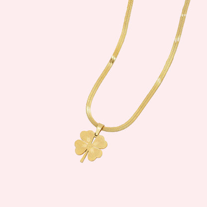 Lucky Clover Gold-Toned Pendant Necklace