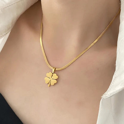 Lucky Clover Gold-Toned Pendant Necklace