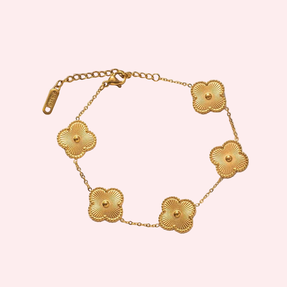 Golden Bloom Clover Bracelet