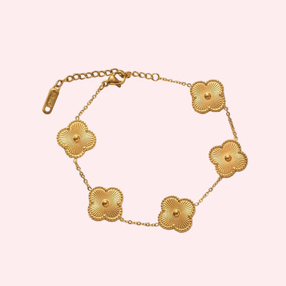 Golden Bloom Clover Bracelet