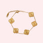 Golden Bloom Clover Bracelet