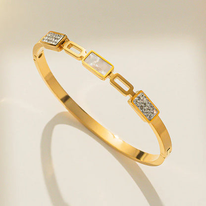 Geometric Shine Gold-Toned Bangle