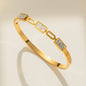Geometric Shine Gold-Toned Bangle