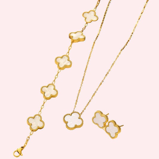 Classic White Clover Trio Set