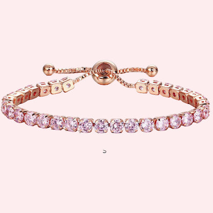 Rose Gold Sparkle Adjustable Tennis Bracelet
